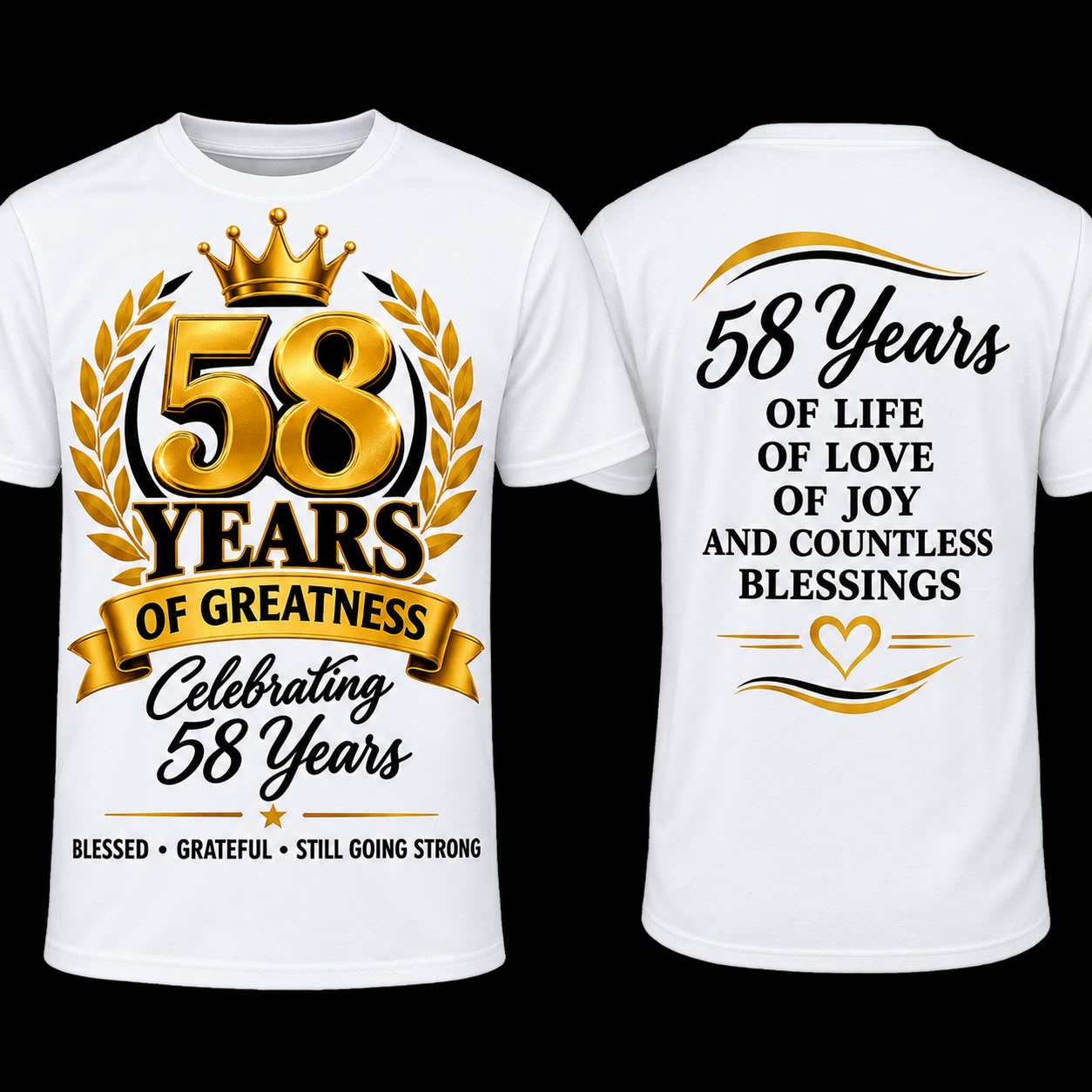 58 Years celebration T-shirts