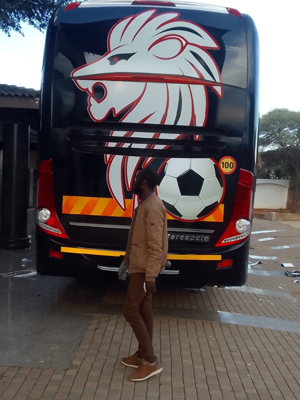 Hungry Lions bus rear wrap