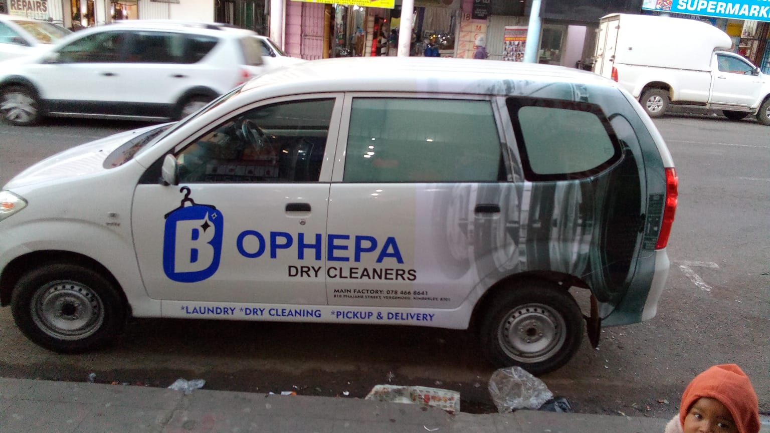 Ophepa Dry Cleaners car branding