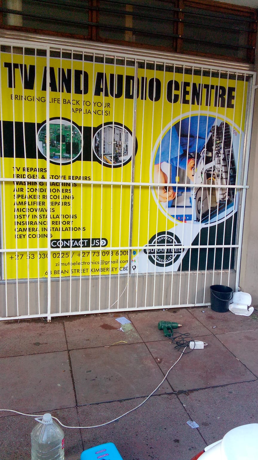 TV & Audio Centre window decals